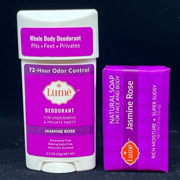 Deodorant JASMINE ROSE BUNDLE Bar Soap & Cream Stick Deodorant - Picture 1 of 2